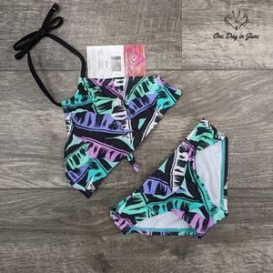 Kanu Surf Karlie Flounce Bikini Beach Sport Bikini Swimsuit Size 4T